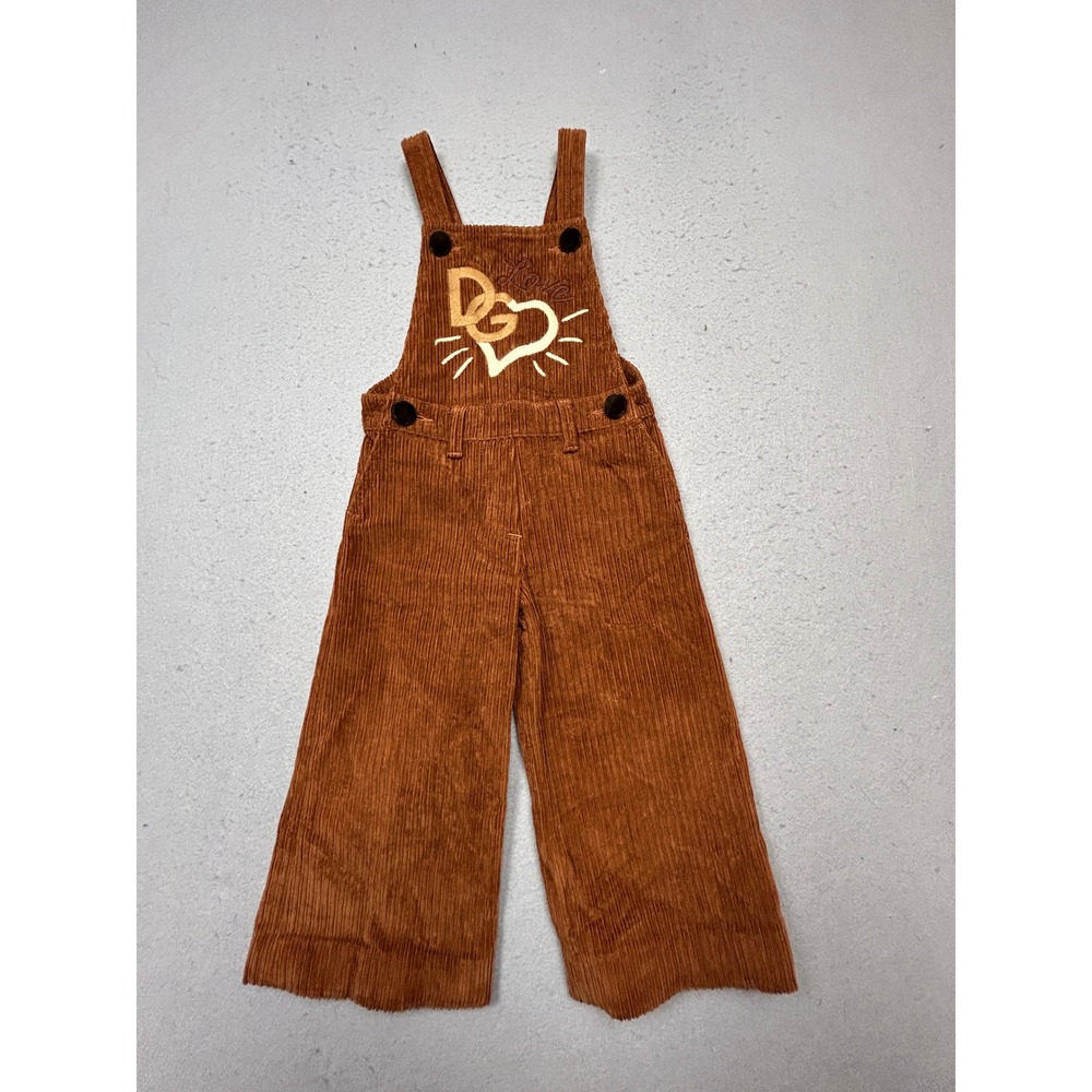 Dolce & Gabbana Overalls Corduroy Cotton Brown Size 4 Girls